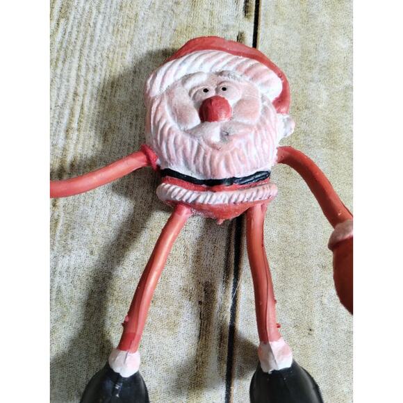 Vtg Creepy Bendy Bendable Santa Claus Saint Nick Christmas Figure Toy 4.5” Tall - Picture 2 of 4